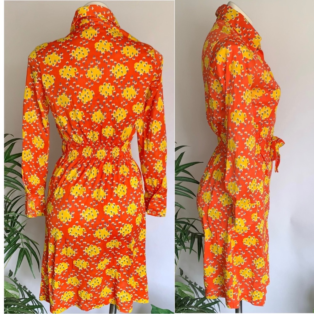 f u n k y :: True Vintage Mod Unique Floral Buttoned Shirt Dress - Picture 3 of 15